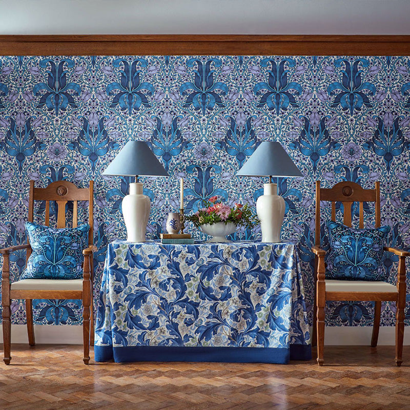 TESSUTO "LEICESTER PARADISE BLUE" - Morris & Co. - Sanderson