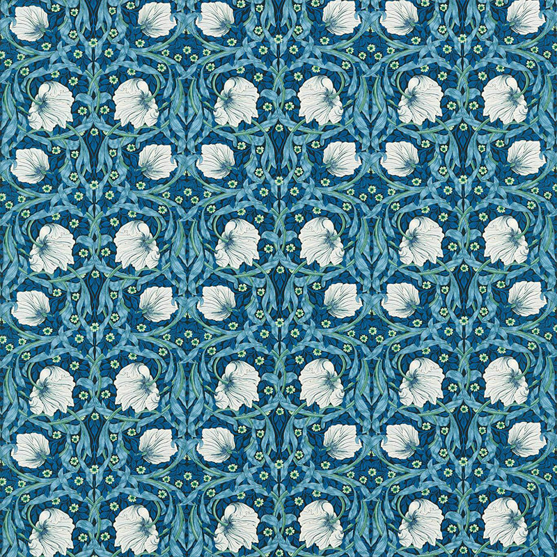 TESSUTO "PIMPERNEL MIDNIGHT/OPAL" - Morris & Co. - Sanderson
