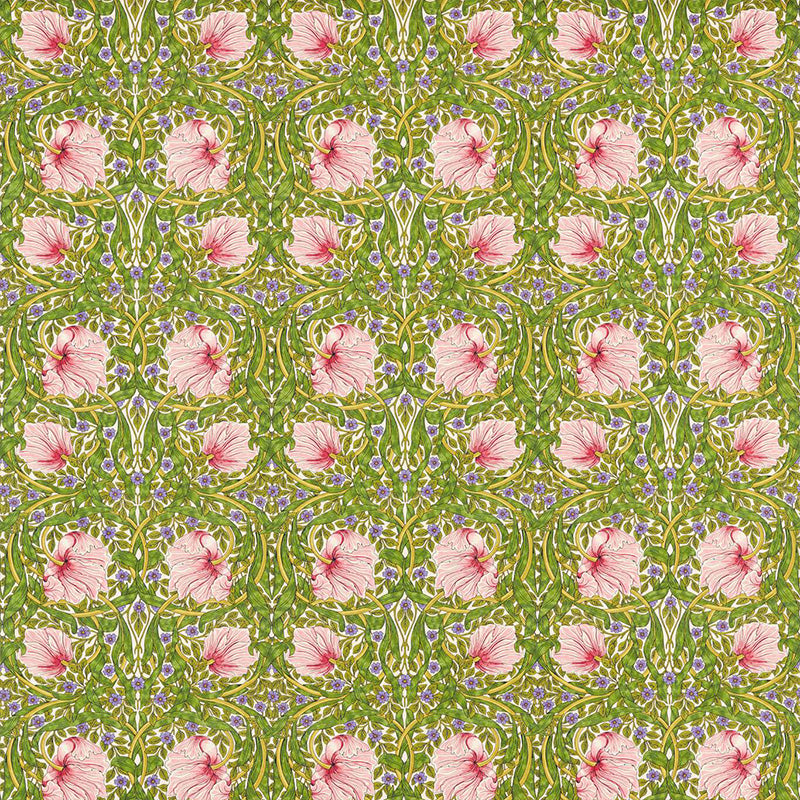 TESSUTO "PIMPERNEL SAP GREEN/STRAWBERRY" - Morris & Co. - Sanderson