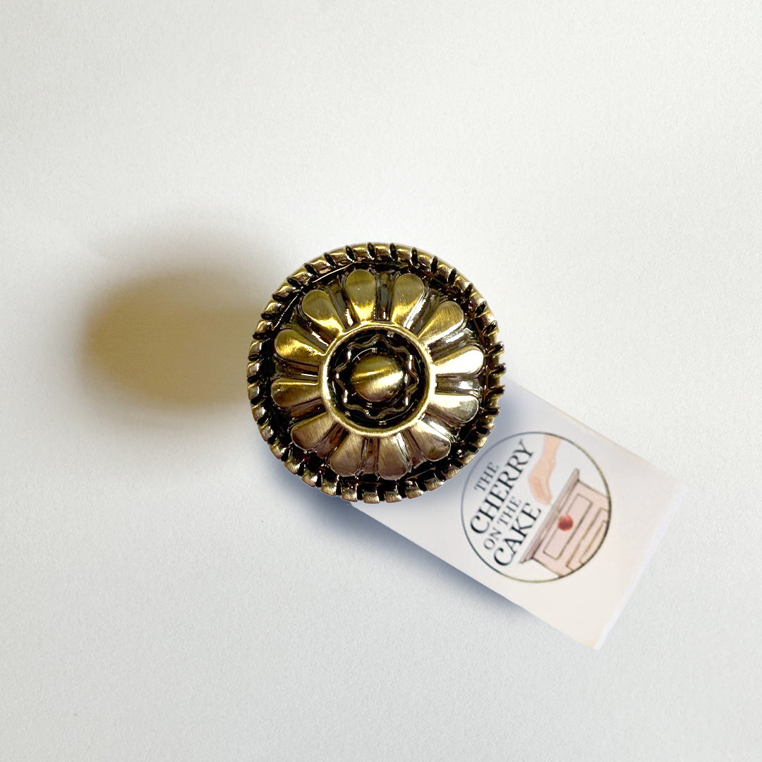 Pomello in Ferro "Bottone vintage scuro"