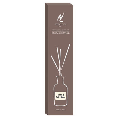 Profumatore "Latte e Ambra Dolce" Diffusore a bastoncino, Hypno Casa, 250ml