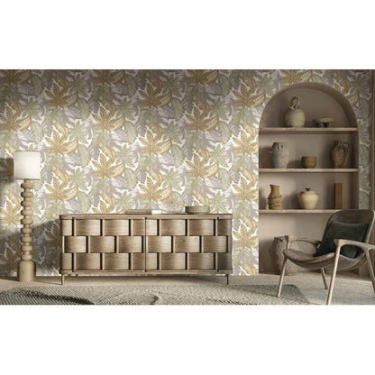 Carta da parati "Soft Feuillage Beige", a metraggio o rotolo