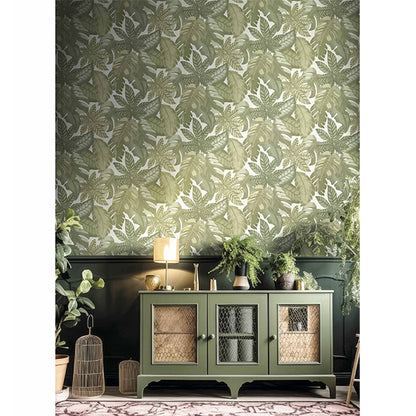 Carta da parati "Soft Feuillage Verde", a metraggio o rotolo