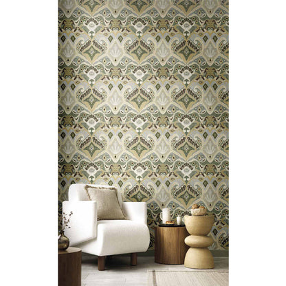 Carta da parati "Astratto Antico Verde", a metraggio o rotolo