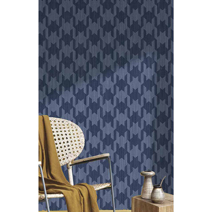 Carta da parati "Pied de Poule Blu", a metraggio o rotolo