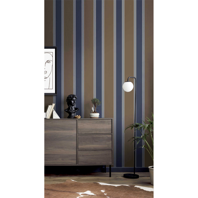 Carta da parati "Linee Céleste et Ecrù" a metraggio o rotolo