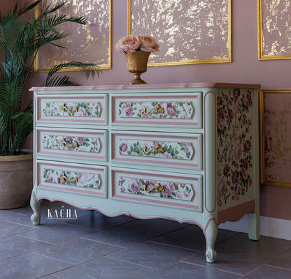 Redesign Decor Transfers Kacha – Blushing Blooms Symphony ” 4 fogli 90x70 cm