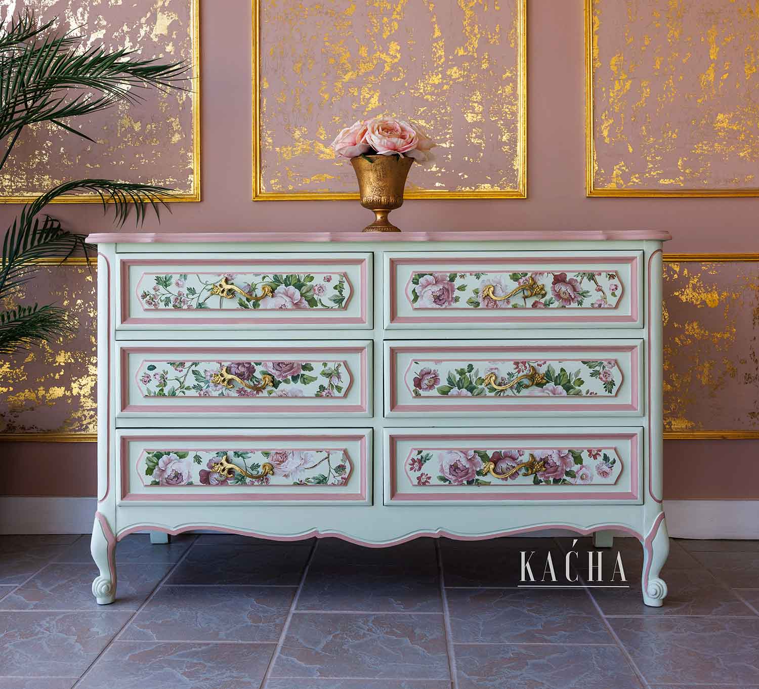 Redesign Decor Transfers Kacha – Blushing Blooms Symphony ” 4 fogli 90x70 cm