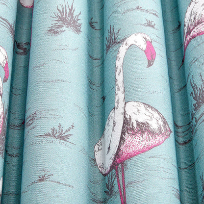 TESSUTO "Flamingos Linen Union White & Fuchsia on Seafoam" - The Contemporary - Cole & Son