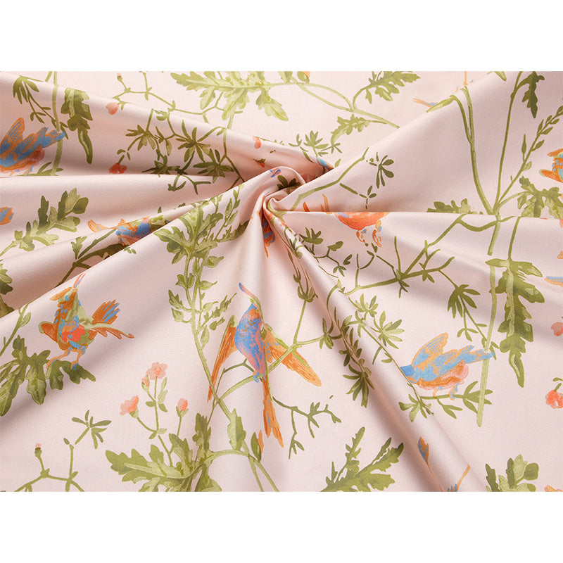 TESSUTO "Hummingbirds Cotton Blush, Sage, & Mulberry on Cream" - Selection of Hummingbirds - Cole & Son