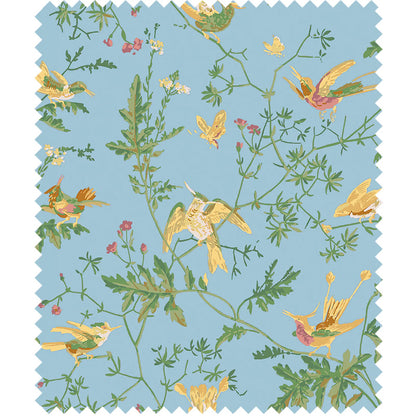 TESSUTO "Hummingbirds Buttercup Yellow on Cornflower Blue" - Selection of Hummingbirds - Cole & Son