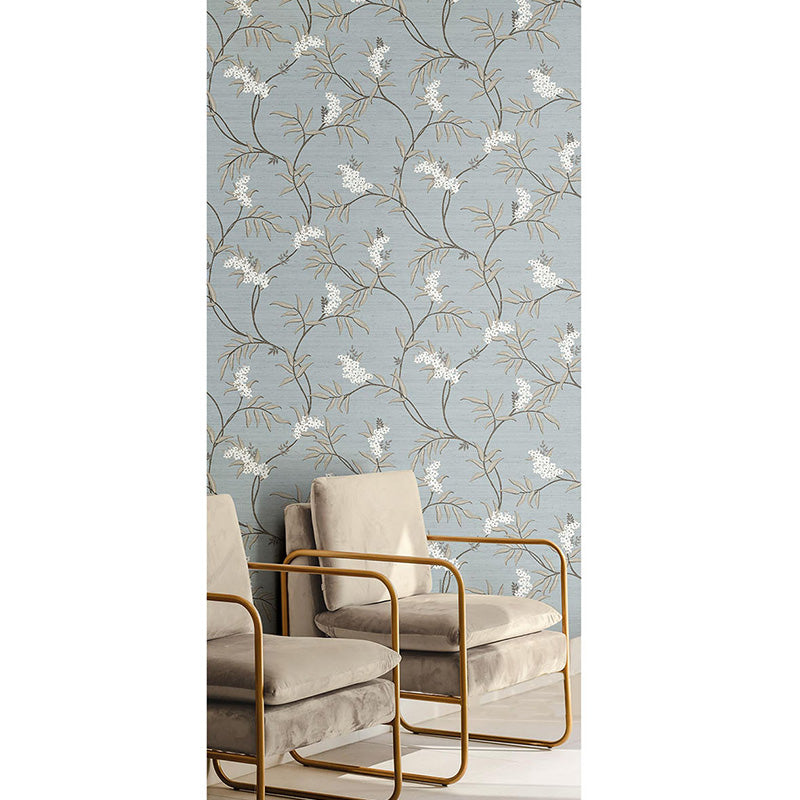 Carta da parati "Ramage Raffinato Azzurro", a metraggio o rotolo