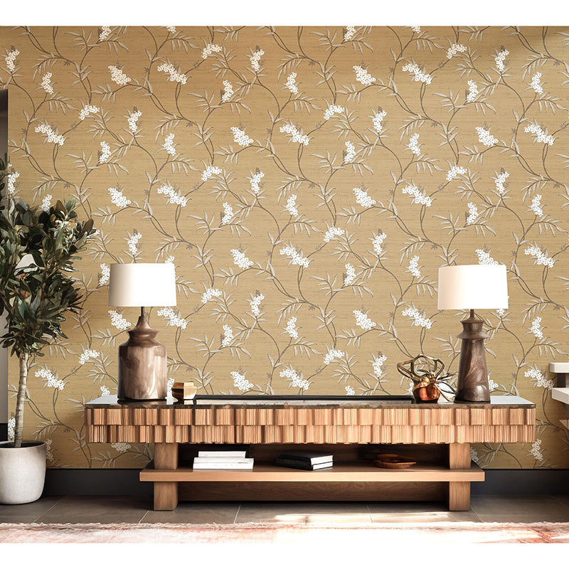 Carta da parati "Ramage Raffinato Ocra", a metraggio o rotolo