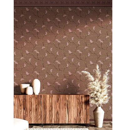 Carta da parati "Ramage Raffinato Bordeaux", a metraggio o rotolo