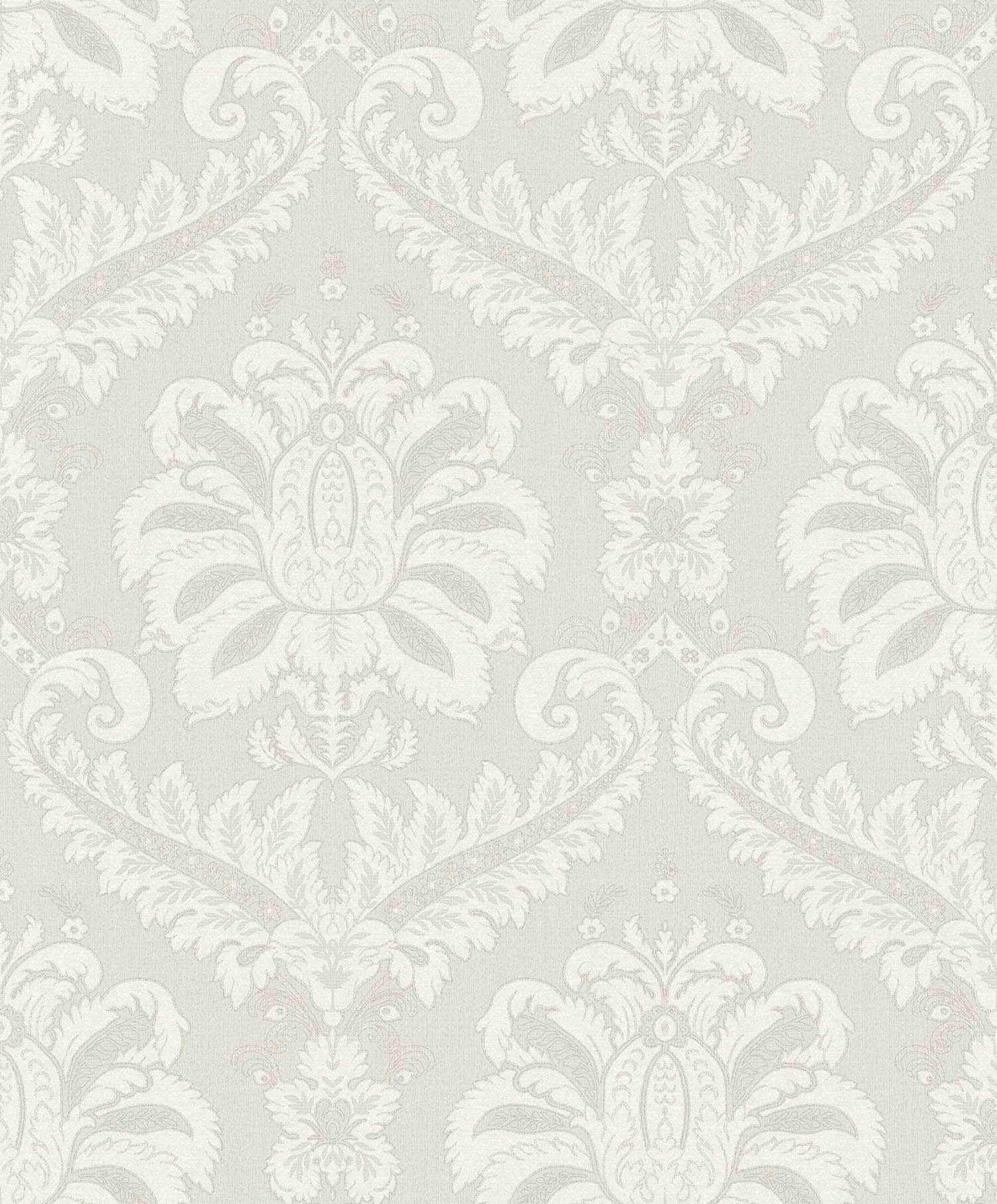 Carta da parati “Fregio decorativo bianco su sfondo grigio” a metraggio o rotolo