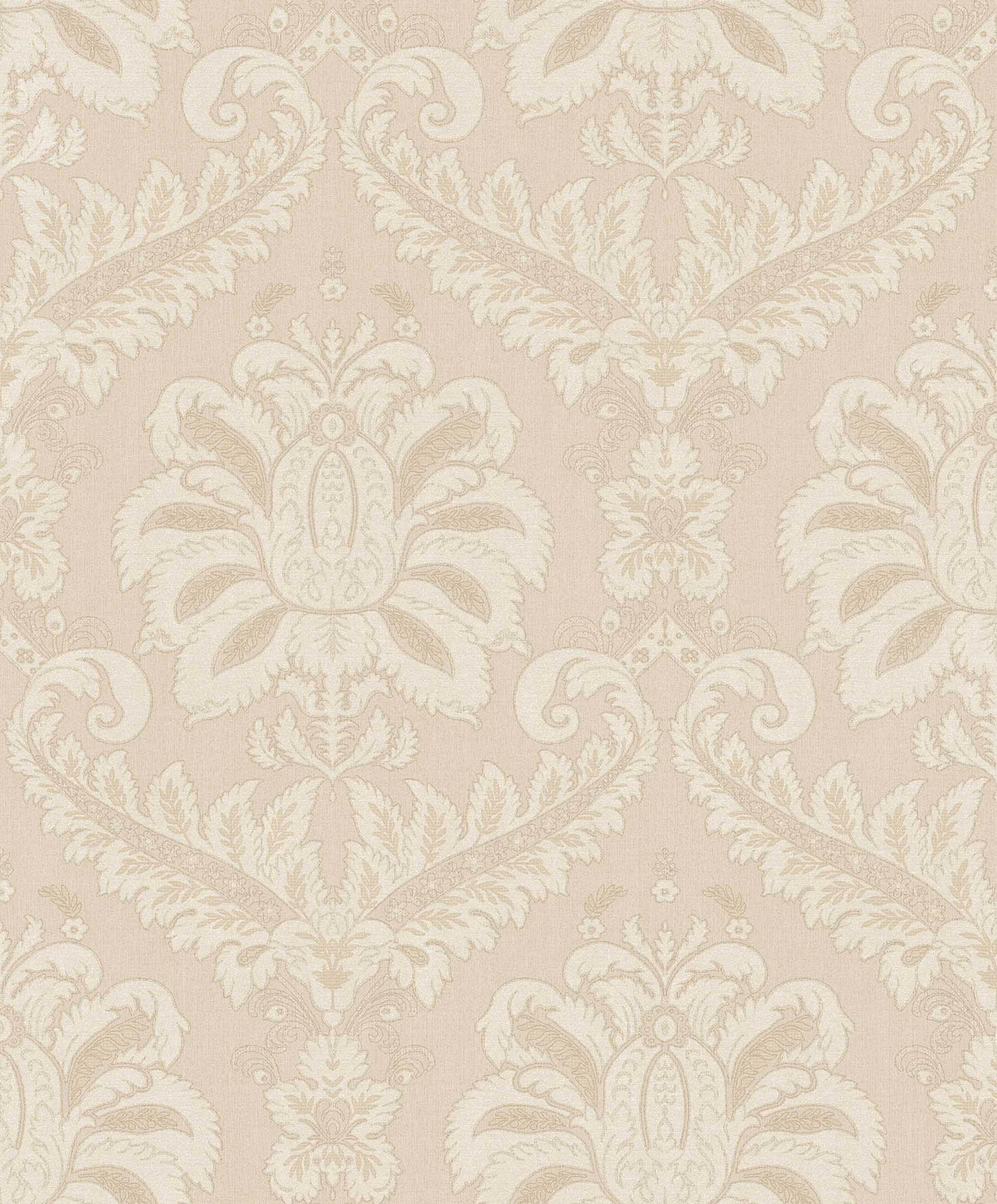 Carta da parati “Fregio decorativo beige su sfondo rosa” a metraggio o rotolo