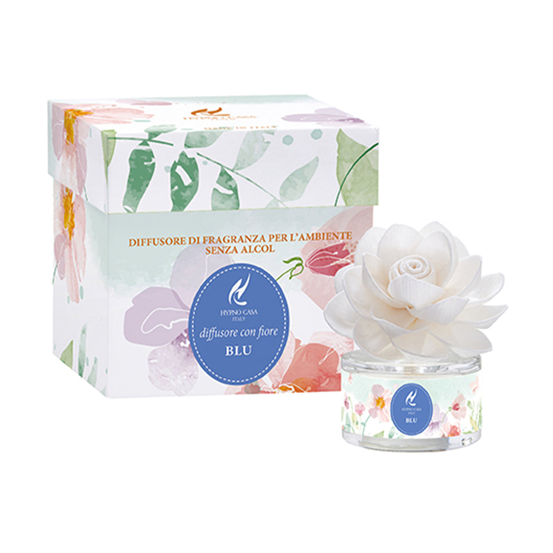 Diffusore di Fragranza con rosa – Blu, Hypno Casa, 30 ml