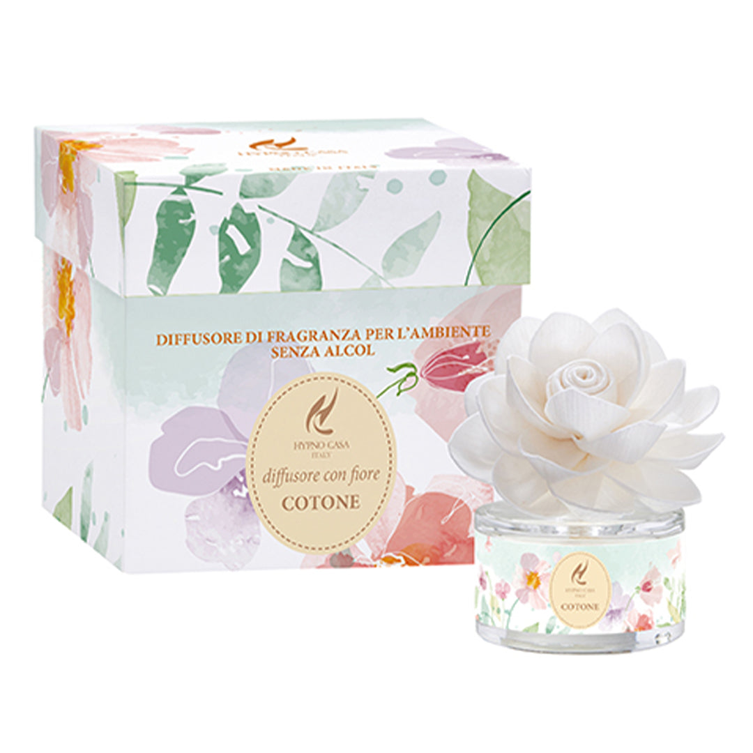 Diffusore di Fragranza con rosa – Cotone, Hypno Casa, 30 ml