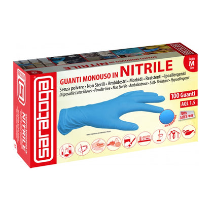 Guanti Monouso - NITRILE - 100 pz- Saratoga