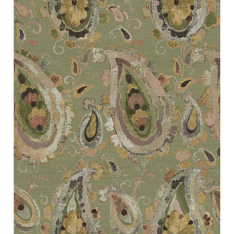 Carta da parati "Vintage Paisley Verde", a metraggio o rotolo