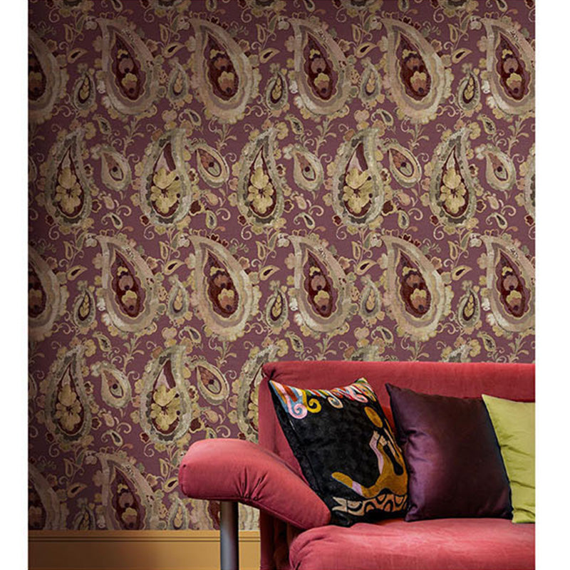 Carta da parati "Vintage Paisley Bordeaux", a metraggio o rotolo