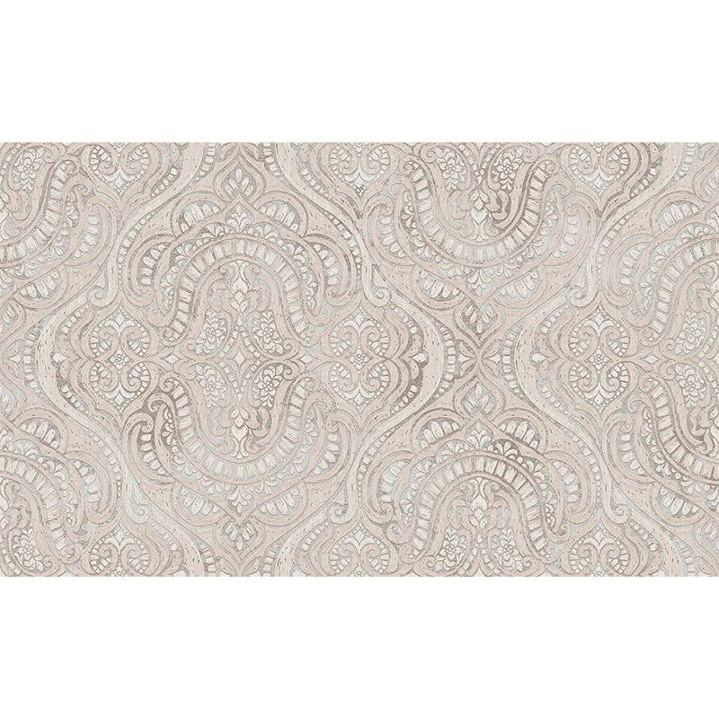 Carta da parati Grande "Damasco Arabesque Tortora", Larghezza 1metro - a metraggio o rotolo