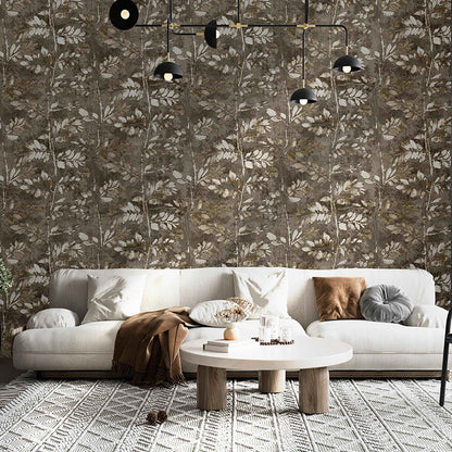 Carta da parati Grande "Betulla Nero" Larghezza 1Metro - a metraggio o rotolo