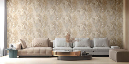 Carta da parati Grande "Foglie sabbia" Larghezza 1Metro - a metraggio o rotolo