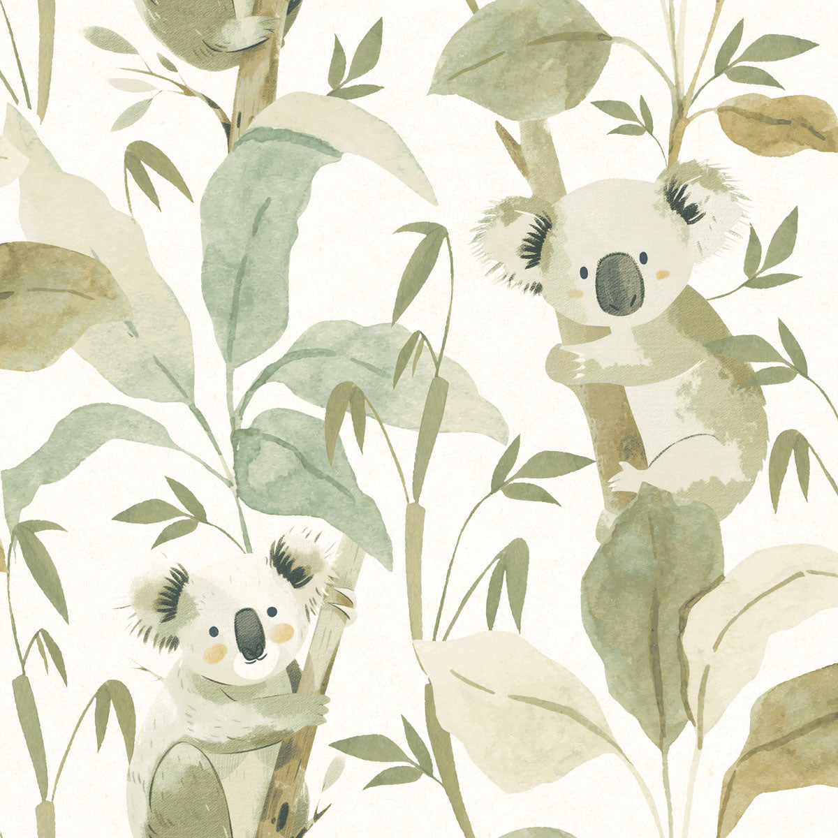 Carta da parati "koala verdi”, a metraggio o a rotolo