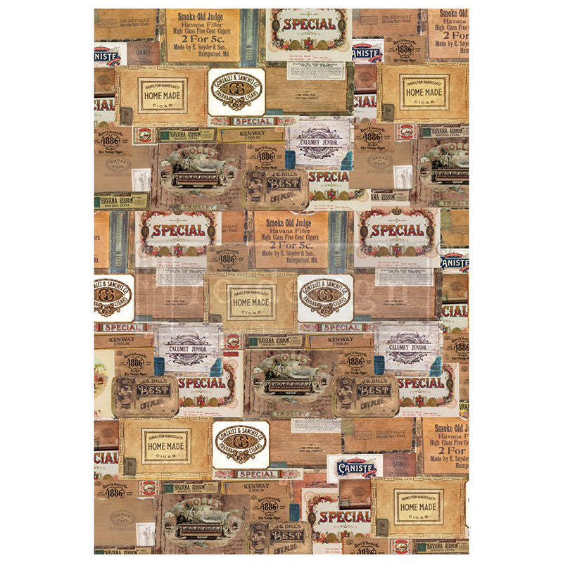 Redesign Decor Transfers “VINTAGE CIGAR BOX” 56 x 81 cm