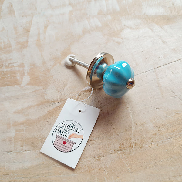 Pomello in ceramica “Light Blue Small Flower"