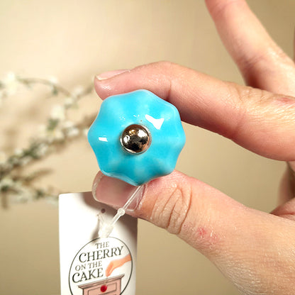 Pomello in ceramica “Light Blue Small Flower"