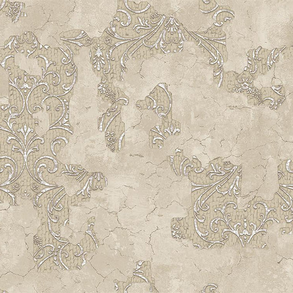 Carta da parati "Giglio Délabré Avorio", a metraggio o rotolo