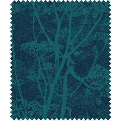 TESSUTO "Cow Parsley Velvet Petrol & Ink" - The Contemporary - Cole & Son