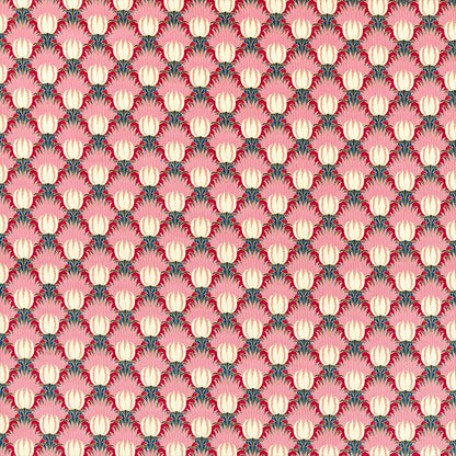 TESSUTO "TULIP & BIRD AMARANTH & BLUSH" - Morris & Co. - Sanderson