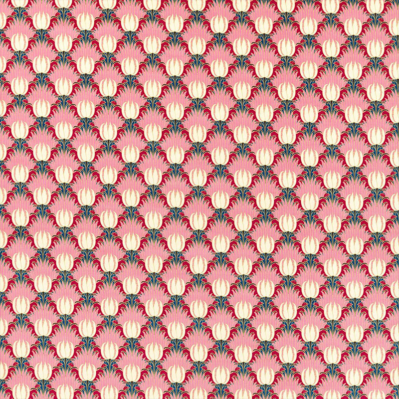 TESSUTO "TULIP & BIRD AMARANTH & BLUSH" - Morris & Co. - Sanderson
