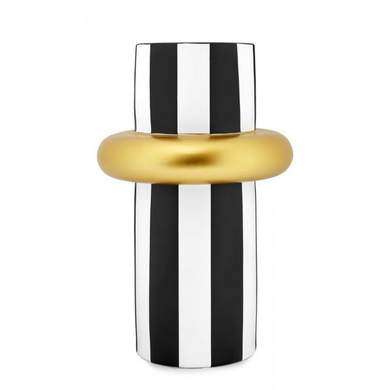 Vaso Gabrielle Bianco - Nero 24X28 cm - Fade Maison