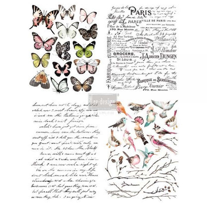 Redesign Decor Transfers "PARISIAN BUTTERFLIES" 28 x 38 cm