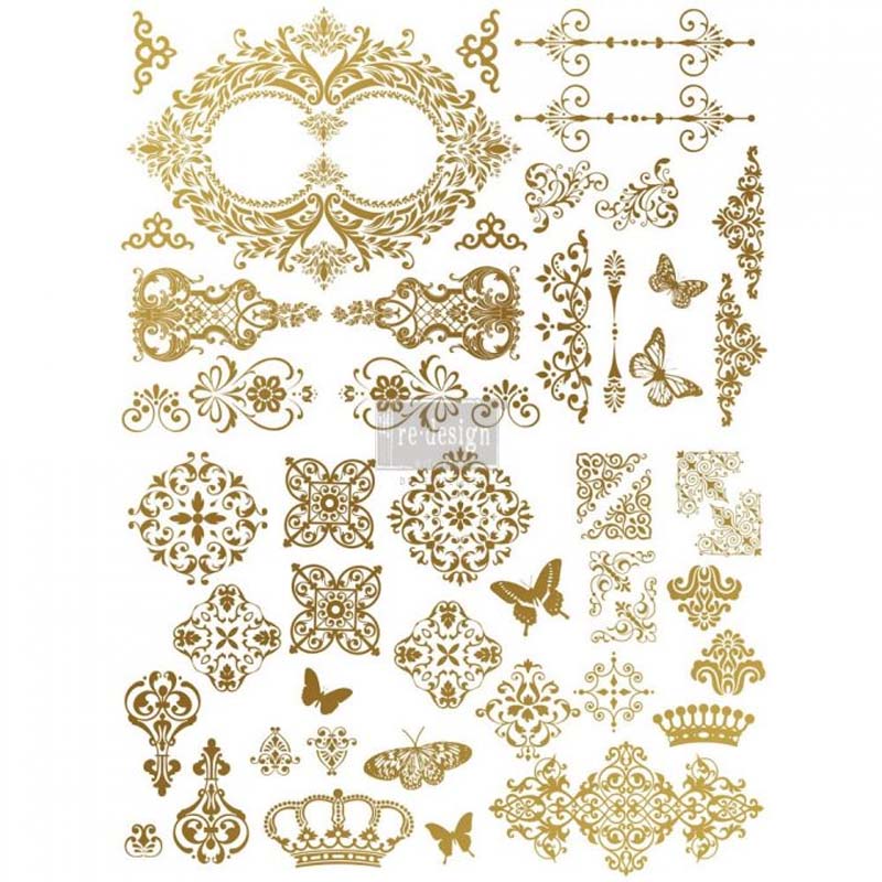 Redesign Decor Transfers "GILDED BAROQUE SCROLLWORK" 43x58 cm