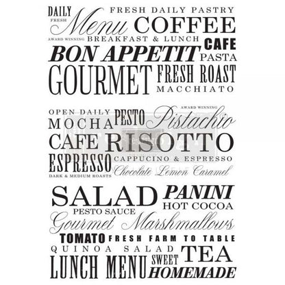 Redesign Decor Transfers "DELICIOUS MENU" 59x79 cm