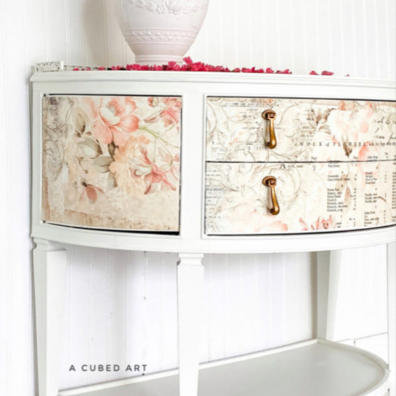 Carta da Découpage "FLORAL PARCHMENT" in Tessuto 48x76cm