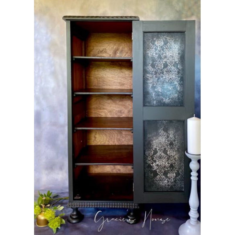 Carta da Découpage "DARK DAMASK" in Tessuto 48x76cm