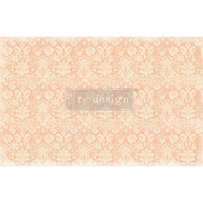 Carta da Découpage "PEACH DAMASK" in Tessuto 48x76cm