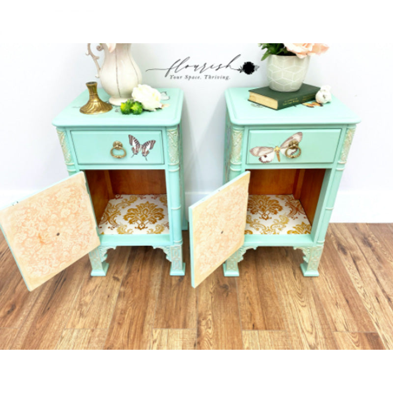 Carta da Découpage "PEACH DAMASK" in Tessuto 48x76cm