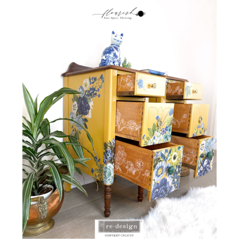 Redesign Decor Stamp "LINEAR FLORAL" 30,5 x 30,5 cm