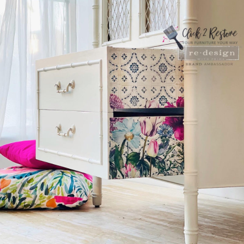 Carta da Découpage "FUCHSIA" in Tessuto 48x76cm