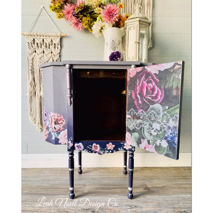 Carta da Découpage "DARK LACE FLORAL" in Tessuto 48x76cm