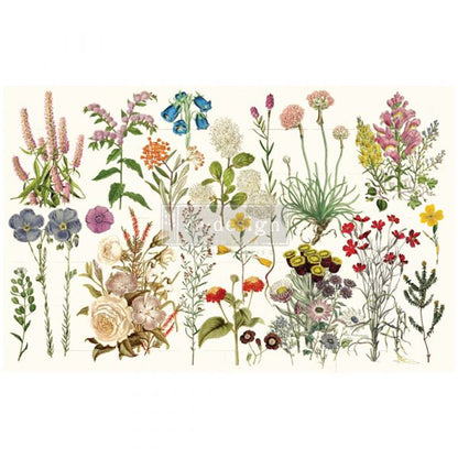 Carta da Découpage "WILD HERBS " in Tessuto 48x76cm