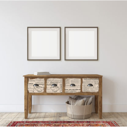 Carta da Découpage "FLORAL TEXT" in Tessuto 48x76cm