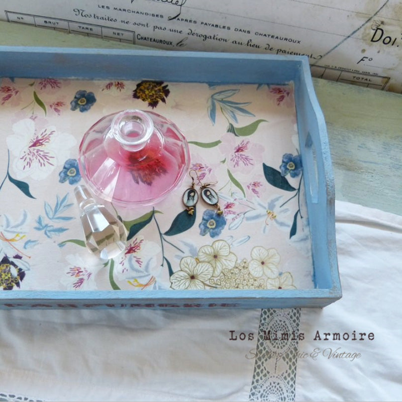 Carta da Découpage "BLUSH FLORAL" in Tessuto 48x76cm